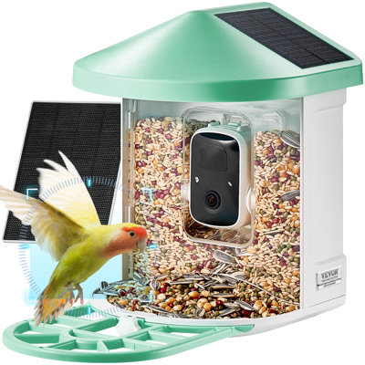 Mangeoire à oiseaux intelligente avec caméra, IA 2K HD identifiant plus de 10 000 espèces d'oiseaux, cadeau d'extérieur sans fil pour les amoureux des oiseaux (3 panneaux solaires), caméra d'observation des oiseaux à énergie solaire avec capture automatique et notification instantanée