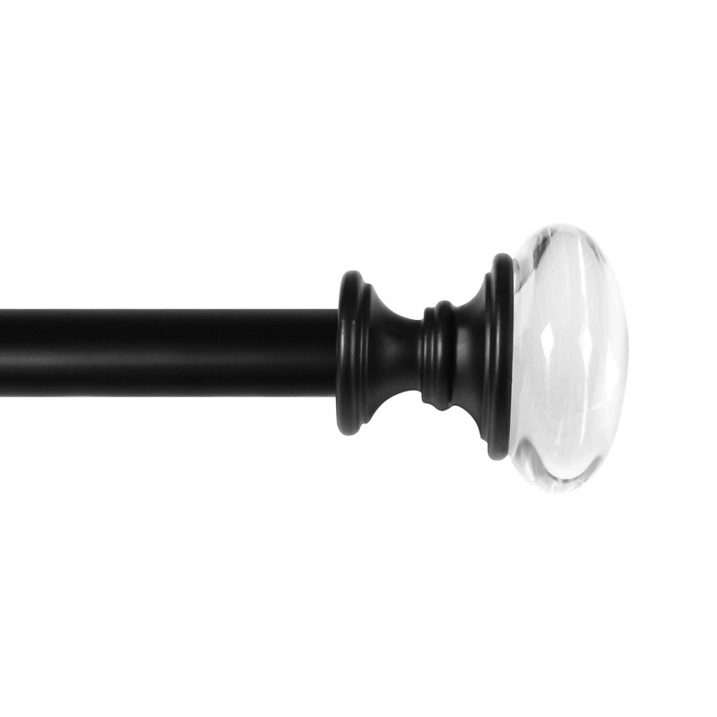 Tringle à rideau simple ajustable 3/4 po Plympt Nickel brossé / noir mat, 66 po à 120 po, Noir mat