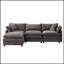 Canapé d'angle modulaire de 267 cm (105 pouces), recouvert de tissu chenille doux, 3 places avec pouf, canapé en L pour un confort et un style optimaux.-453366522