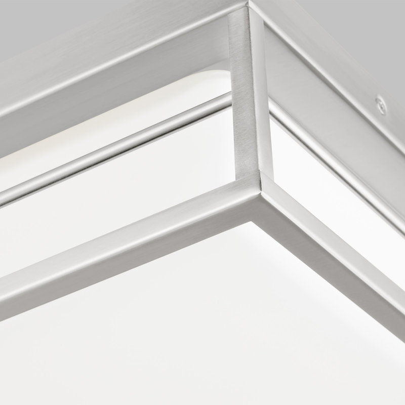 Krista Glass LED Flush Mount, 4.25" H x 12" W x 12" D, Brushed Nickel