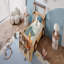 Cadre de lit simple pour voiture avec tablettes fonctionnelles de rangement, cadre de lit plateforme pour enfants avec une jolie forme de voiture, conception de style enfantin, finition naturelle-2071824803