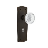 Crystal Meadows Interior Mortise Door Knob with Prairie Long Plate