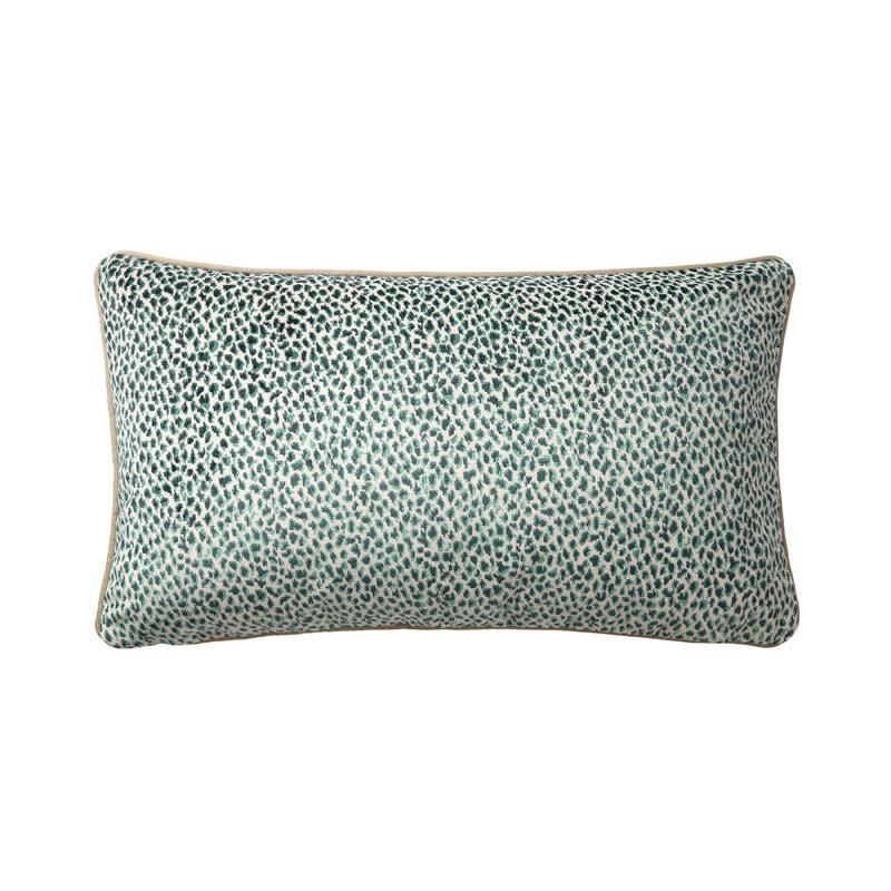 ZENAIDE Velvet Pillow Cover & Insert, Teal, Rectangle 13"H x 22"W