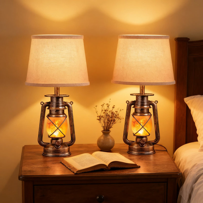 Ensemble de 2 lampes de table Flame Flickering Flame