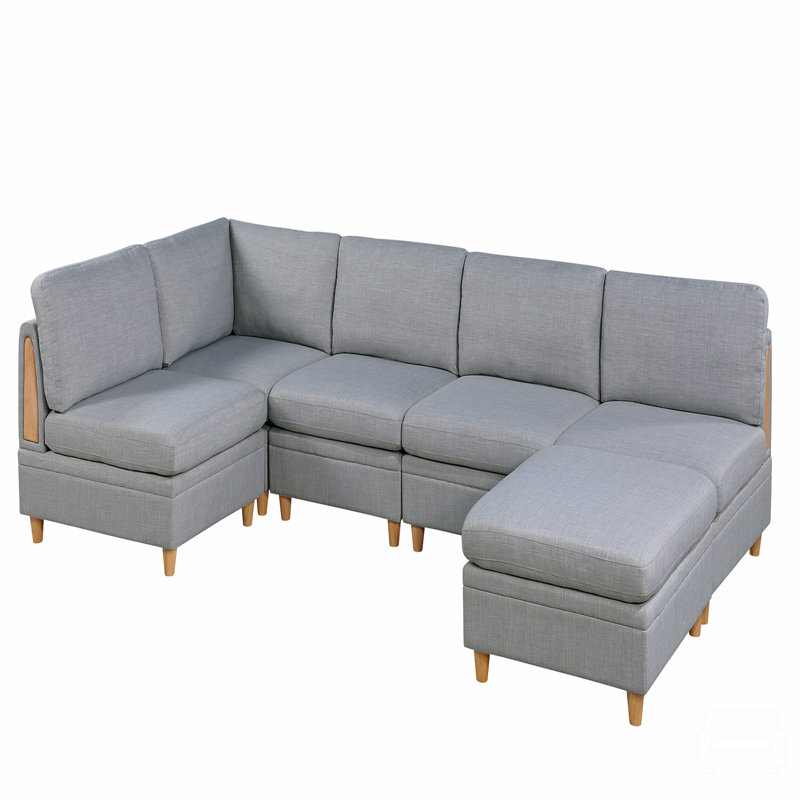 Ensemble modulaire - 6 pièces, H 35 po x l 126 po x P 66 po