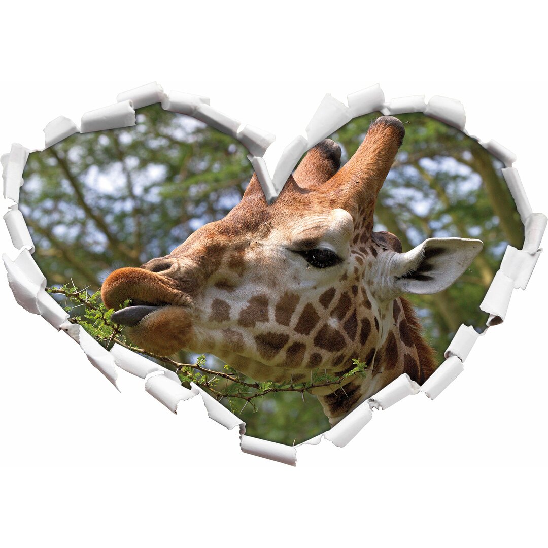 Niedliche Giraffe isst Wandaufkleber