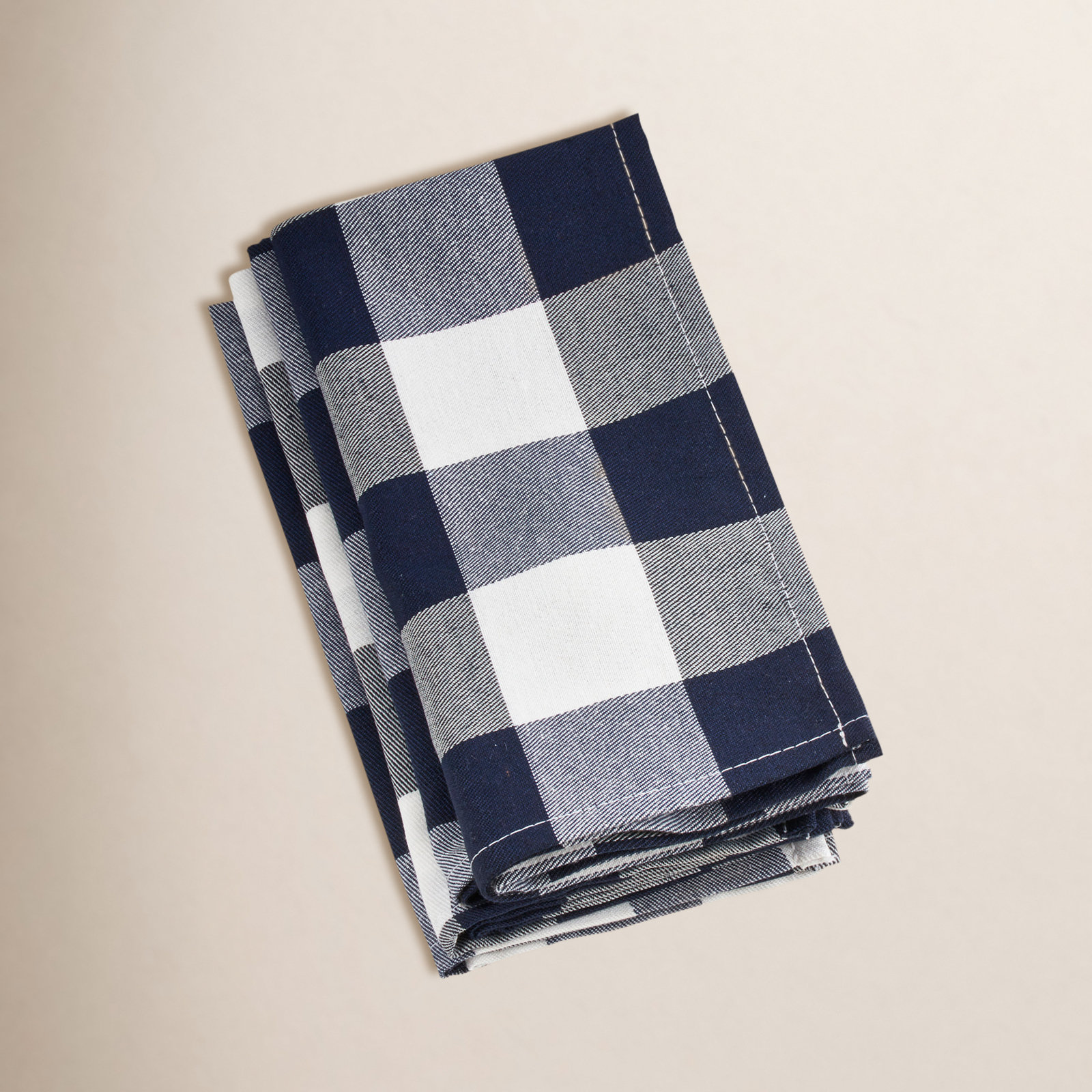 Franco Reversible Cotton Napkin, Navy/White