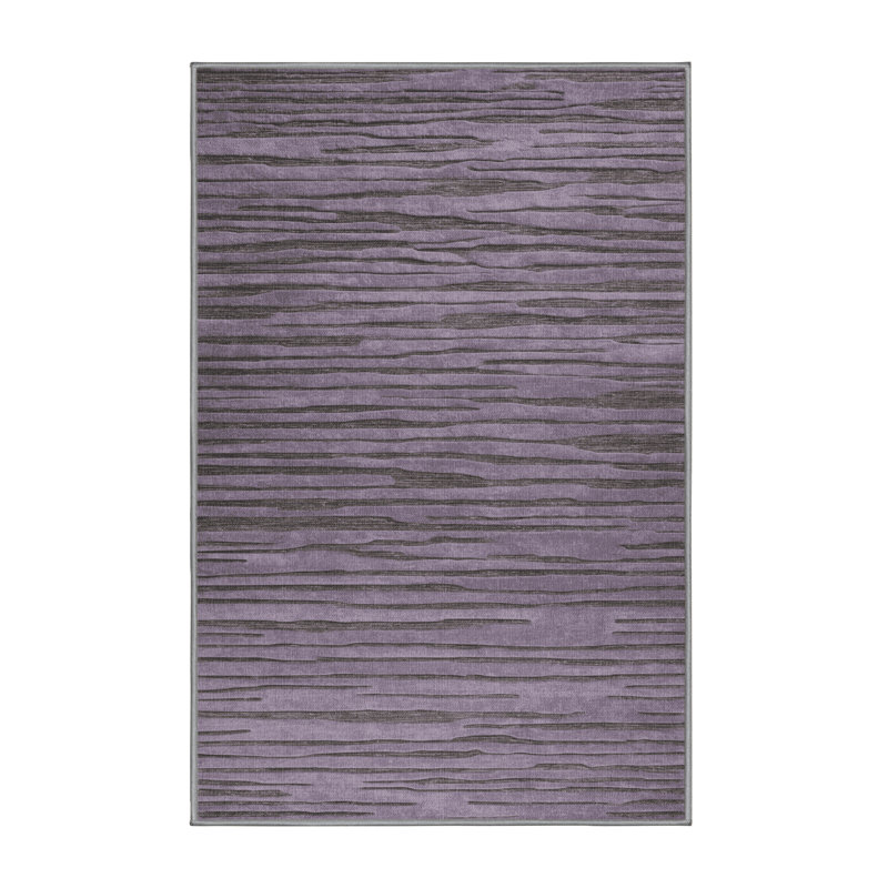 Machine Washable Abstract Pink Area Rug, Rectangle 5' x 7'