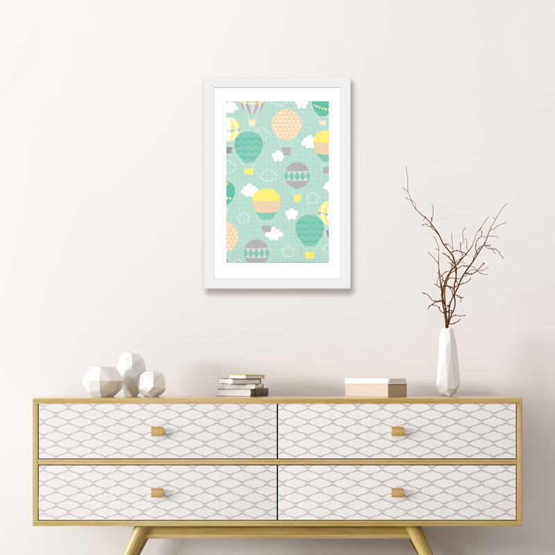 «Away We Go III» par Gail Veillette - impression d'art graphique, Papier encadré blanc, Blanc, H 24 po x l 16 po x P 1 po