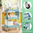 3 Tier Rolling Cart with DIY Hanging Board, Metal Rolling Utility Cart with Wheels Handles Baskets Hooks, Rolling Storage Cart-122550285