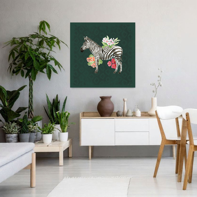 Art de la fleur tropicale de la jungle, H 36 po x l 36 po