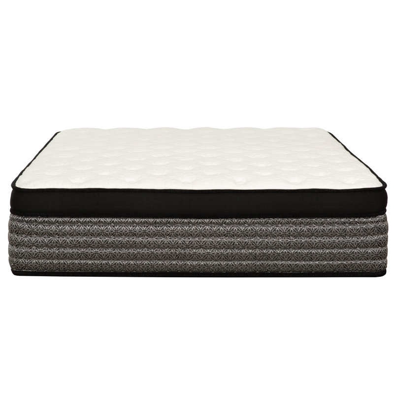 Premium Pocket Coil Hybrid Mattress, Queen, Plush Gel Memory Foam Mattress, White/Gray, 16"