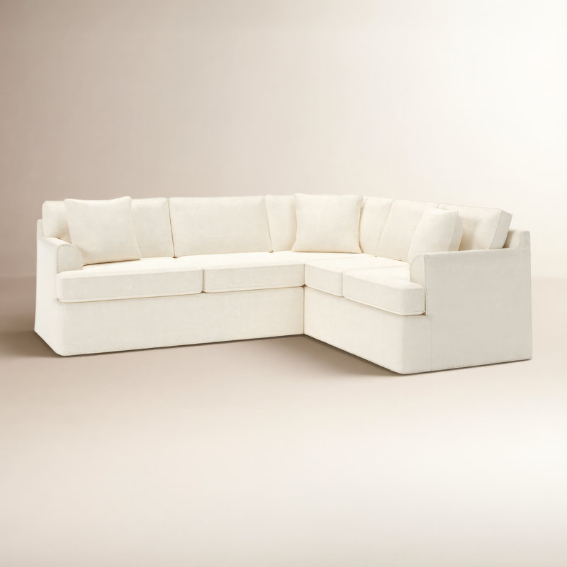 Canapé modulaire 2 pièces Conradina, Orienté à droite, Tissu performance bouclé Davis Pearl