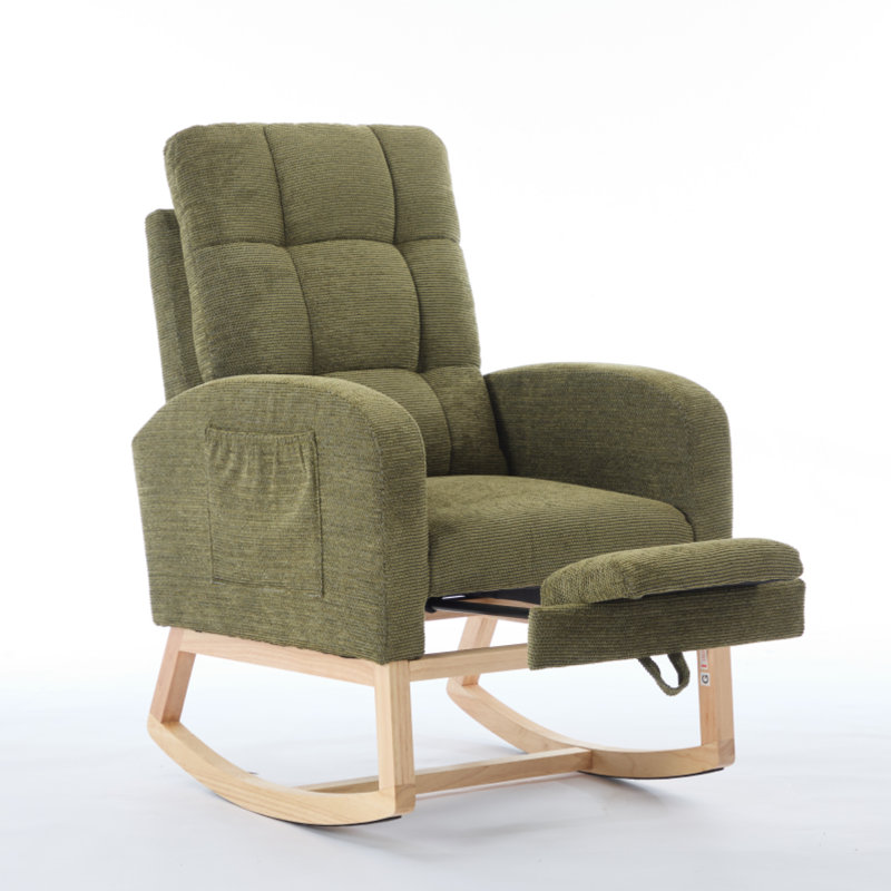 Chaise berçante confortable avec repose-pieds réglable