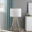 Lampe de table moderne à trépied en laiton / or brillant de 35,5 à 25,75 pouces de hauteur réglable, convenant aux salons, aux tables de chevet et à l'éclairage à DEL
