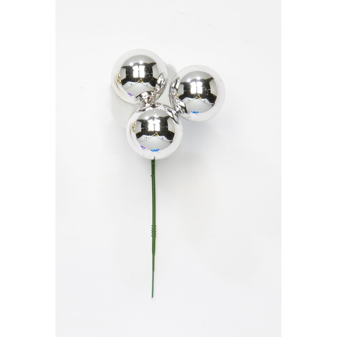 40mm Christmas Plastic Ball Pick X 3 (Set of 12) The Holiday Aisle®