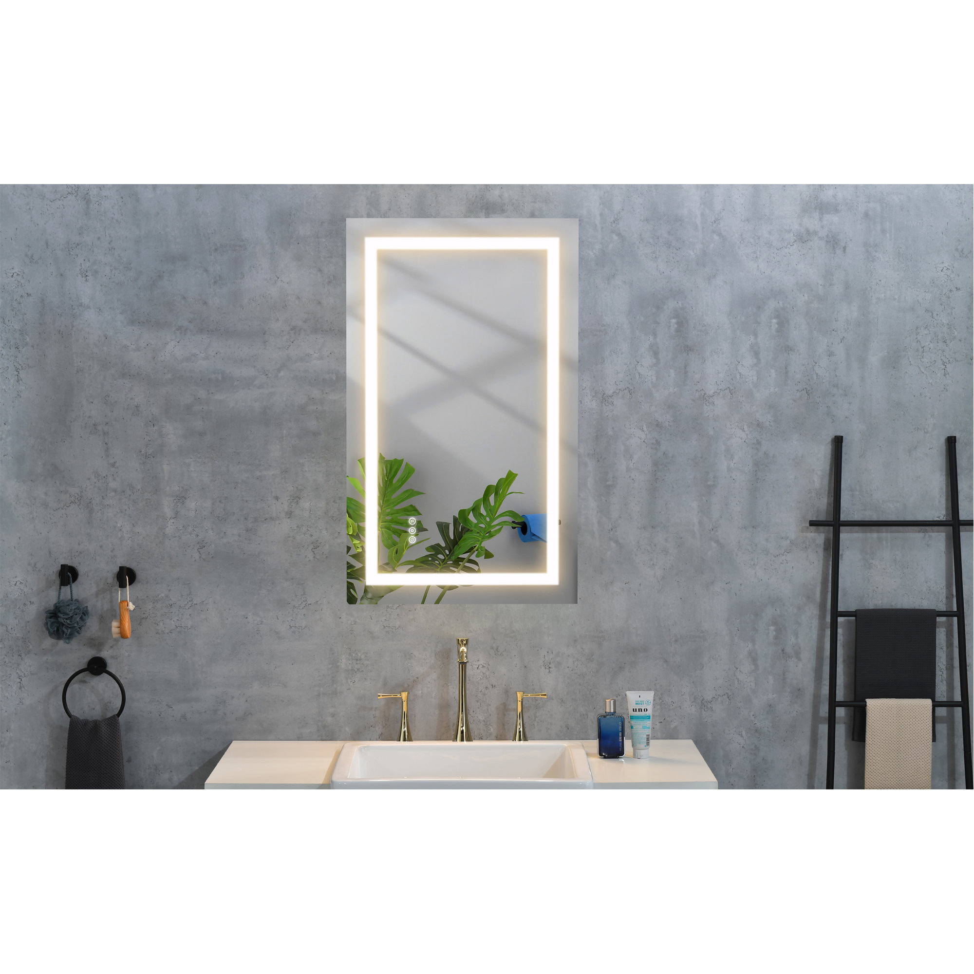 Orren Ellis LED Bathroom Mirror With Aluminum Frame, Wall Mounted ...