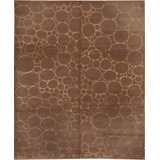 Wool Polka Dots Area Rug in Brown