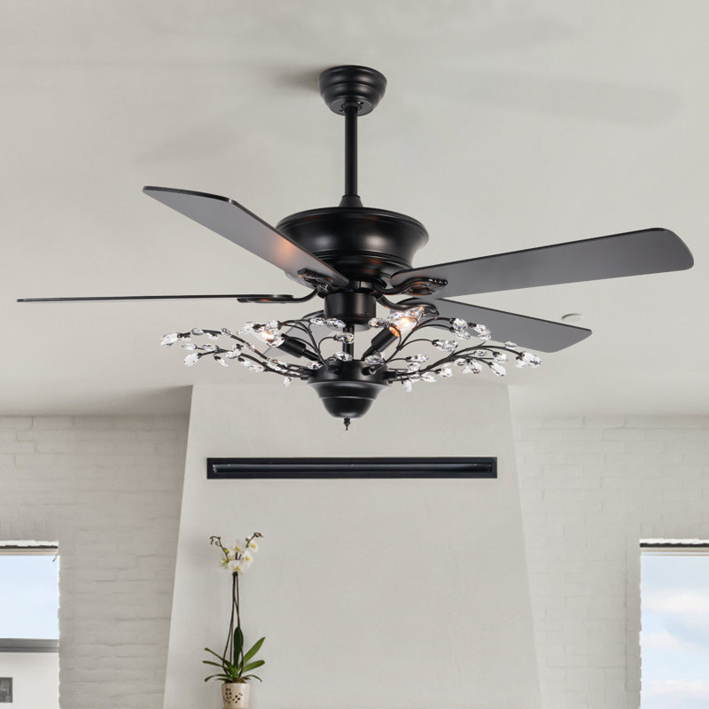 52" 3 - Light Reversible Ceiling Fan With Remote Control