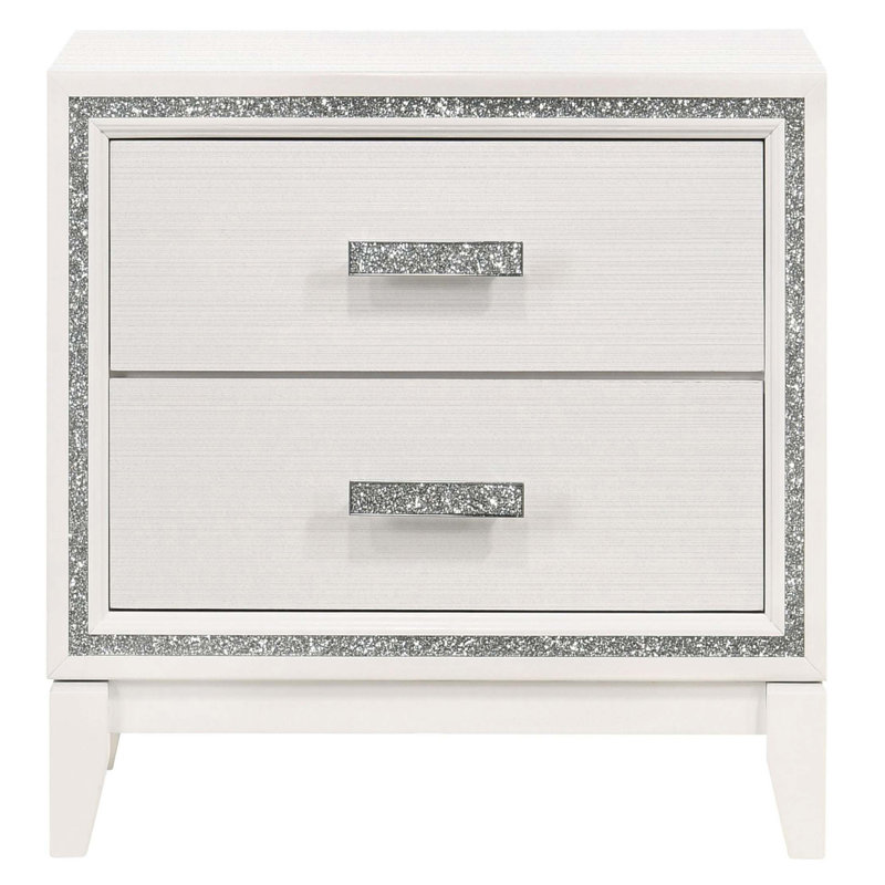 2-Drawer Nightstand, White