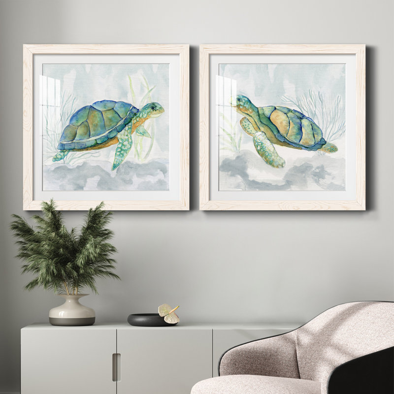 «Riding the Current I», ensemble de 2 peintures, H 71 po x l 71 po x P 1,5 po, Papier encadré blanc