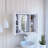 Medicine Cabinet Hops, Double Door, Mirror, One External Shelf, White Finish-42210963