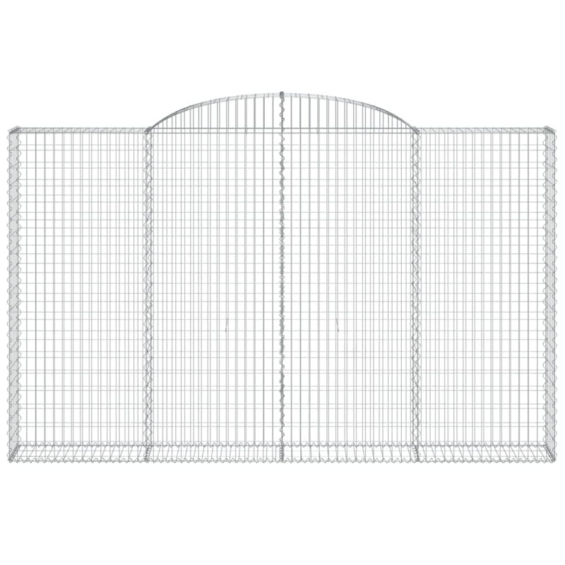 Arched Gabion Basket Galvanised Iron, 200cm H x 300cm W x 30cm D