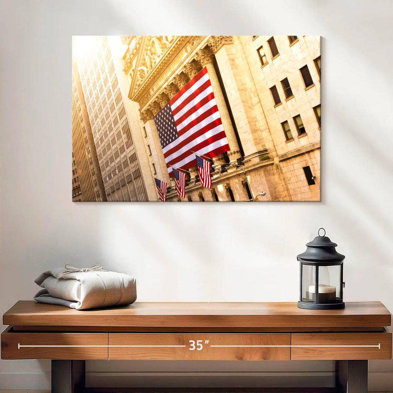 Drapeau américain de New York, H 16 po x l 24 po