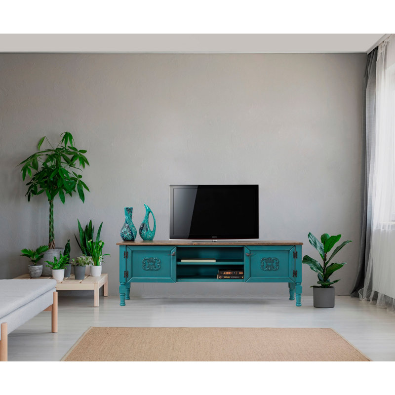 Keikei Unfinished TV Stand, Blue