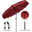Parasol de terrasse de 6,5 pi avec parasol de table inclinable en acier, protection UPF50 +, idéal pour la cour extérieure, marron-334433464