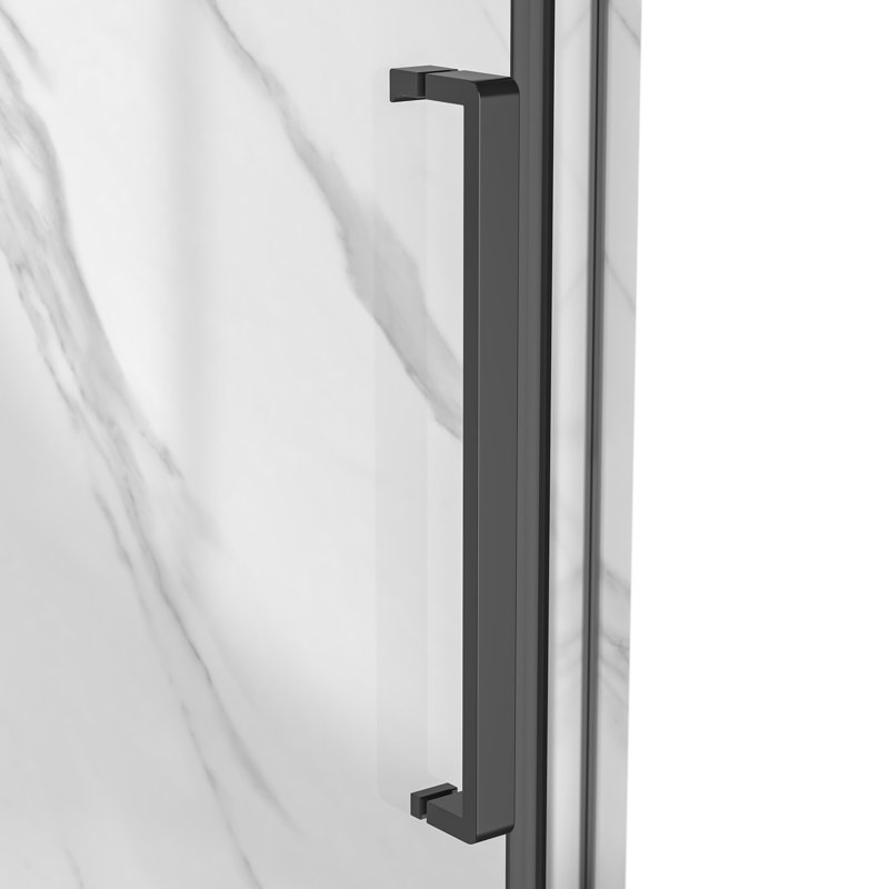 Capri 36'' Black Aluminum Neo-Angle Shower Kit