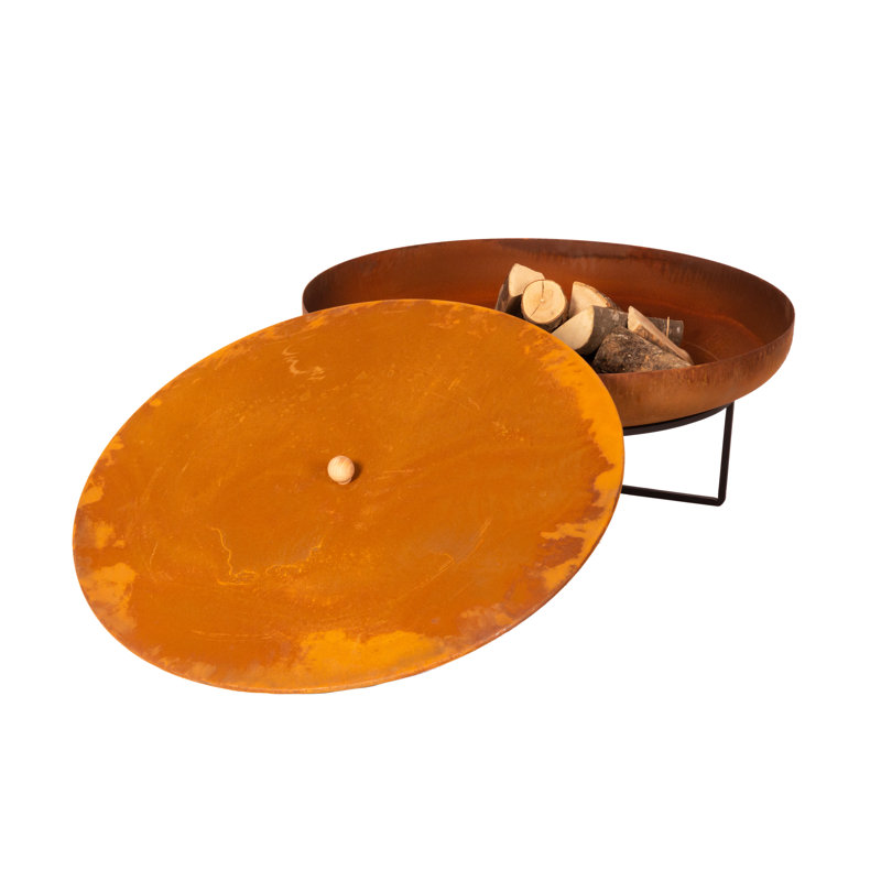 Seraphina Steel Fire Pit Cover, Oxidized