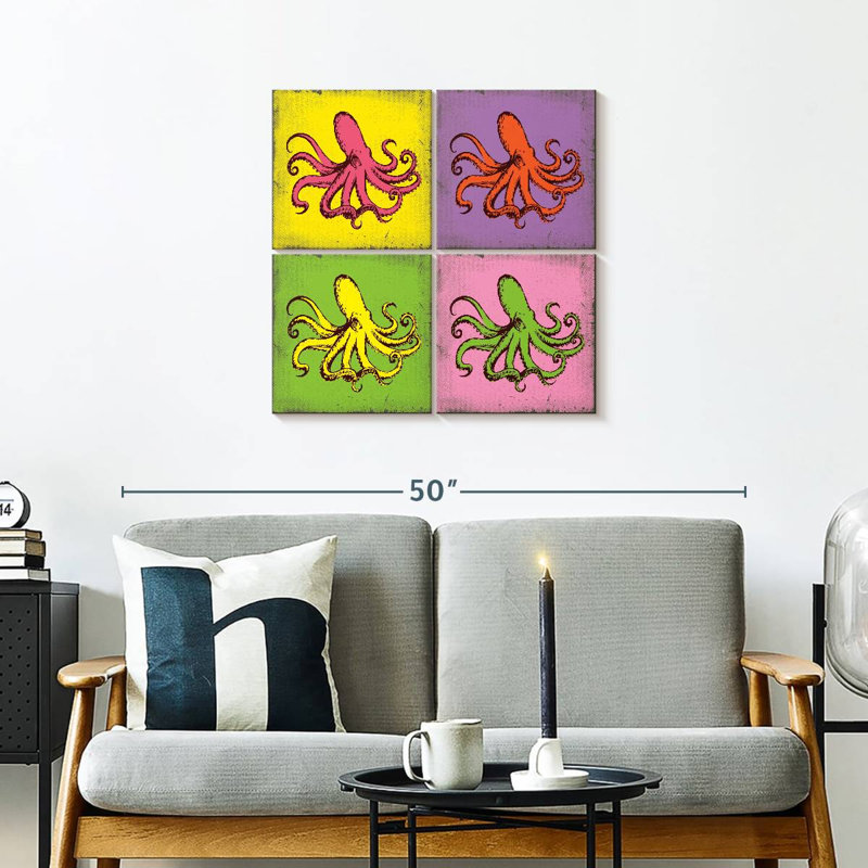 Pieuvre rétro Brampt, H 26 po x l 26 po