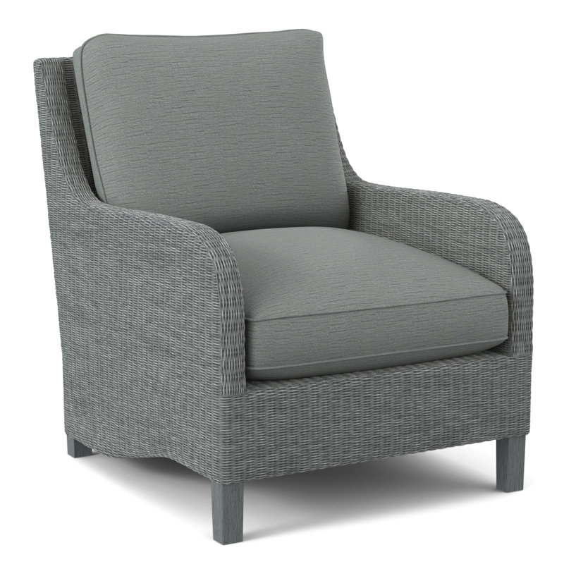 Fauteuil large 29 po Gibraltar, Tissu écossais taupe; 0126-73, Nickel