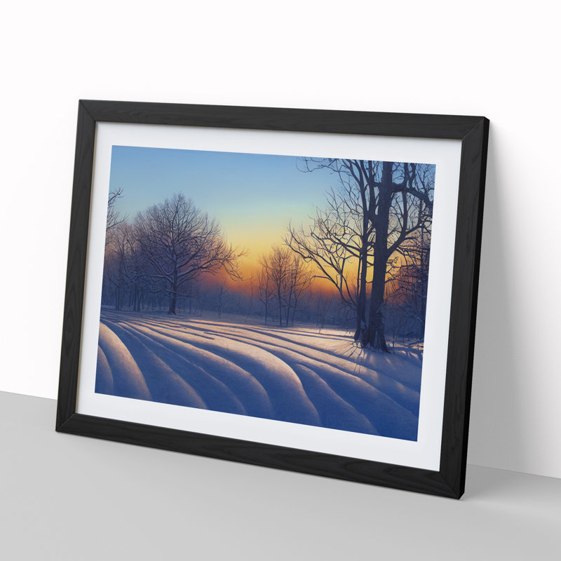 XH1022-10187X Winter Forest Landscape Vol.3 - Single Picture Frame Print, Black, 34cm H x 46cm W x 2cm D