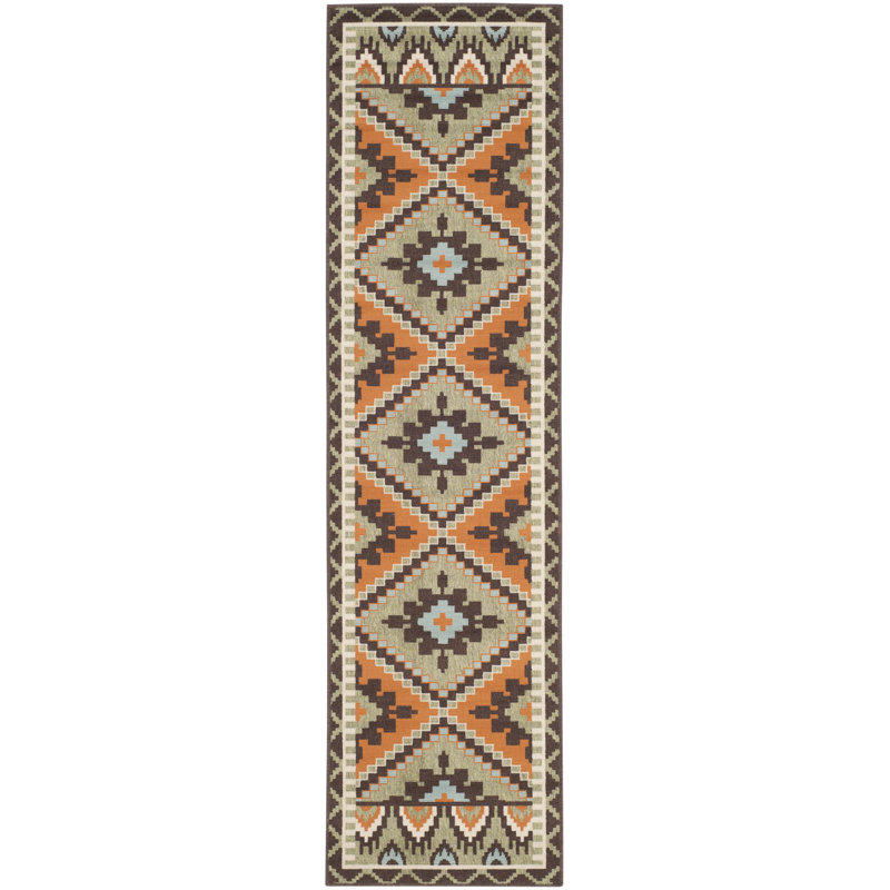 Tapis oriental d'intérieur / extérieur Northpoint Performance, Tapis de couloir 2 pi 3 po x 8 pi