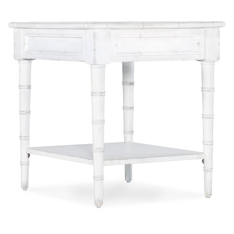 White Heron Rustic Rectangular End Table with Storage
