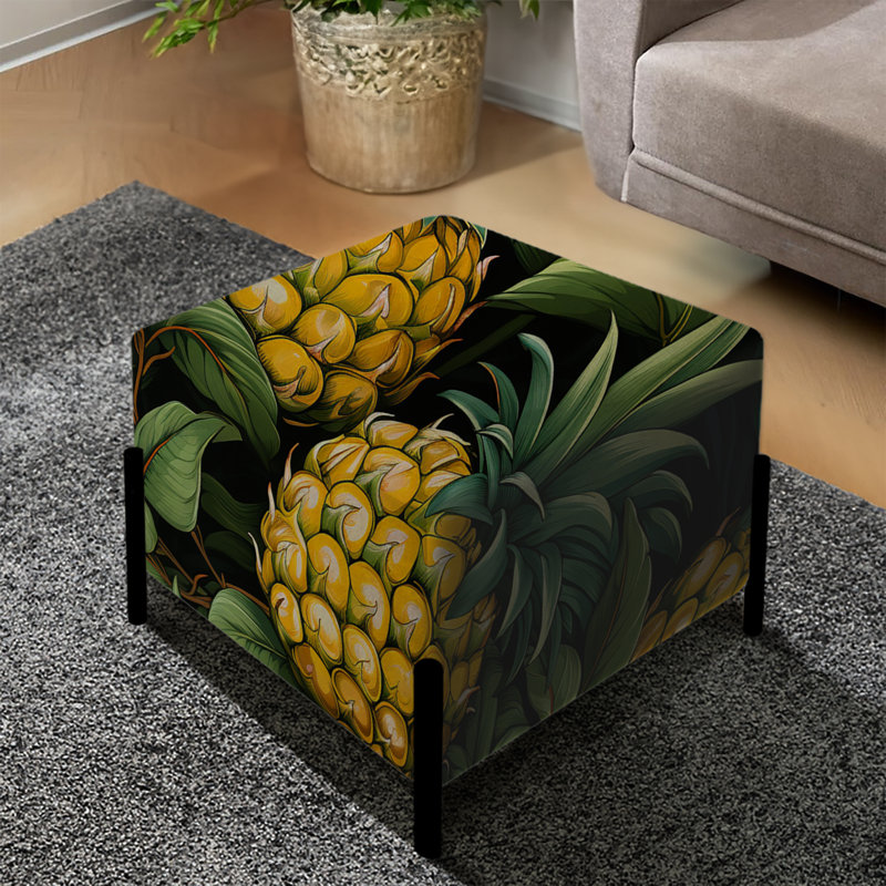 Ananas délice motif tropical - repose-pieds carré tropical