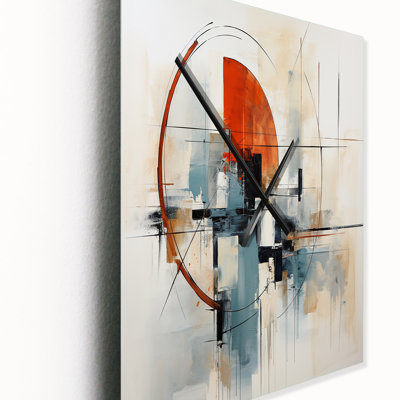 Horloge murale abstraite colorée Mid Century