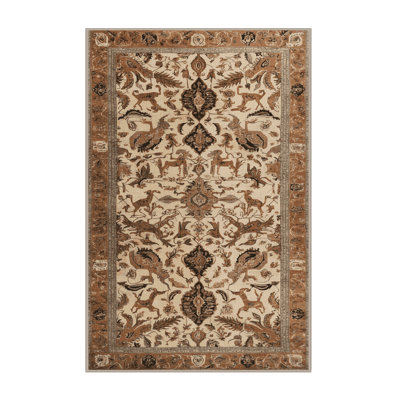 Machine Washable Persian Brown Area Rug
