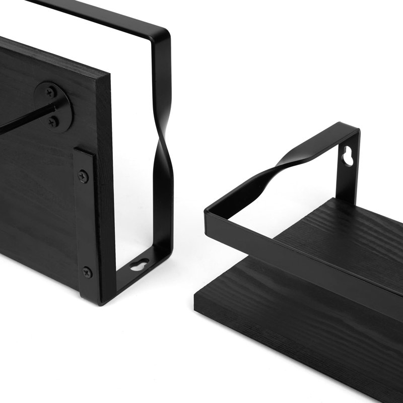 3 Piece Floating Shelf, Black