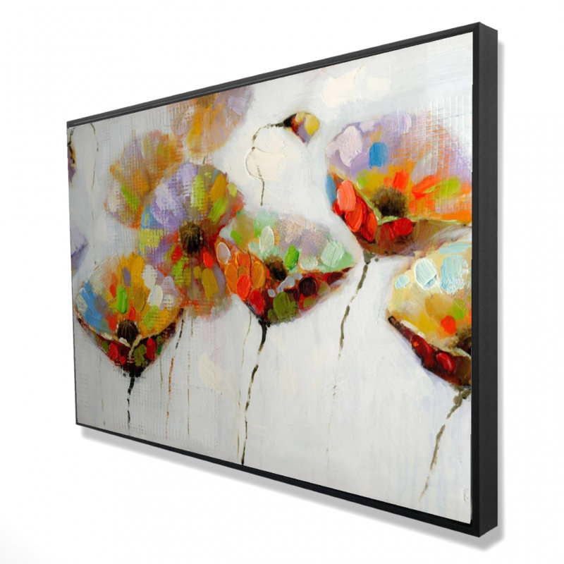 "Fleurs colorées" sur toile