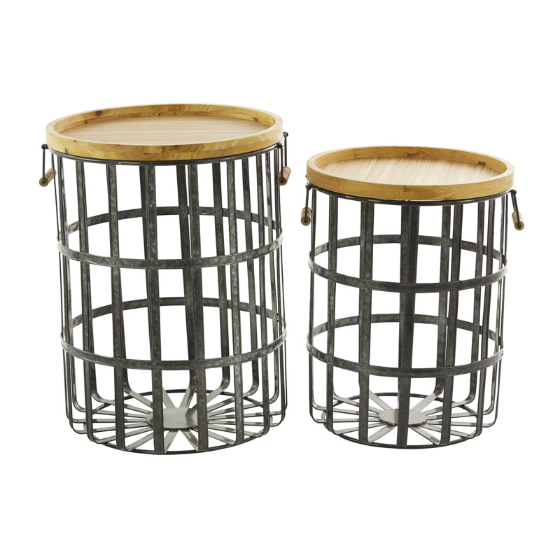 Gracie Oaks Solid Wood Decorative Basket