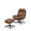 Upholstered Swivel Accent Chair with Footstool-289316942