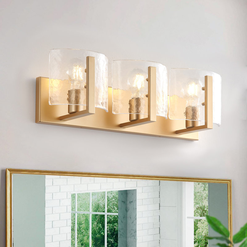 3-light Gold Adjustable Glass Wall Lamp