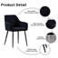 Sexton Upholstered Diamond Stitching Velvet Arm Dining Chair with Thick Cushion-1289130759-1333877204