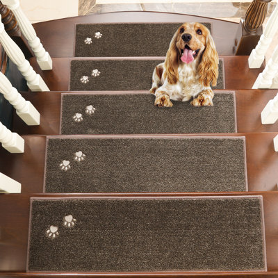 Tapis d'escalier intérieur antidérapant lavable (ensemble de 15)
