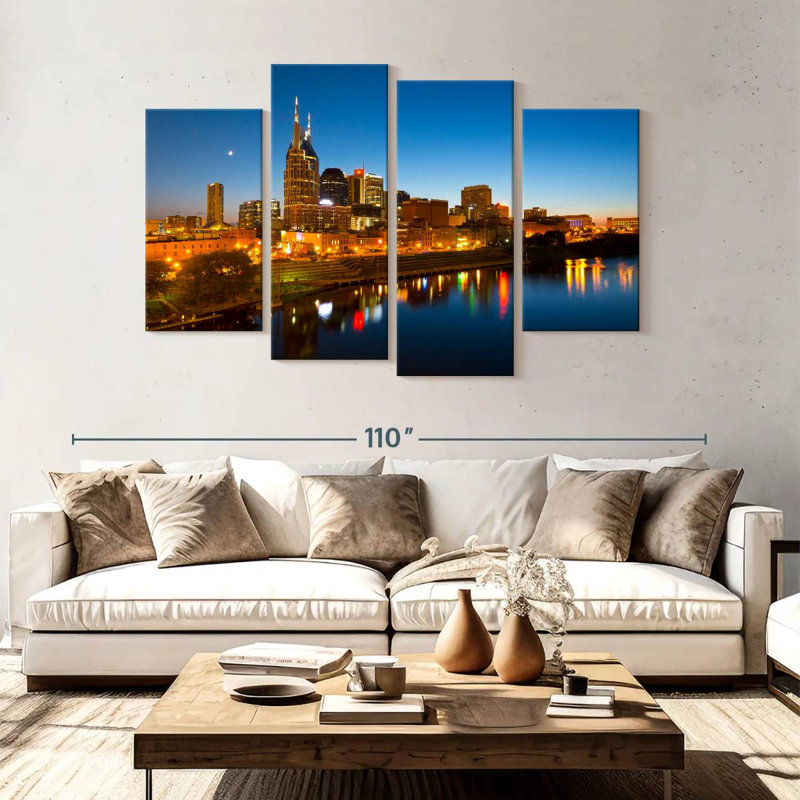 Vue de l'horizon de Nashville, H 54 po x l 84 po
