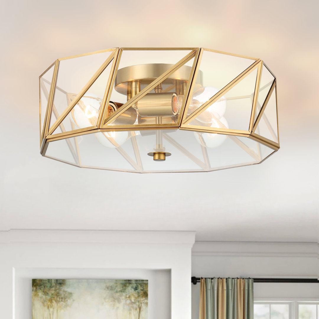 Aneris 4 - Light 40.5cm Unique/Statement Geometric Flush Mount Light