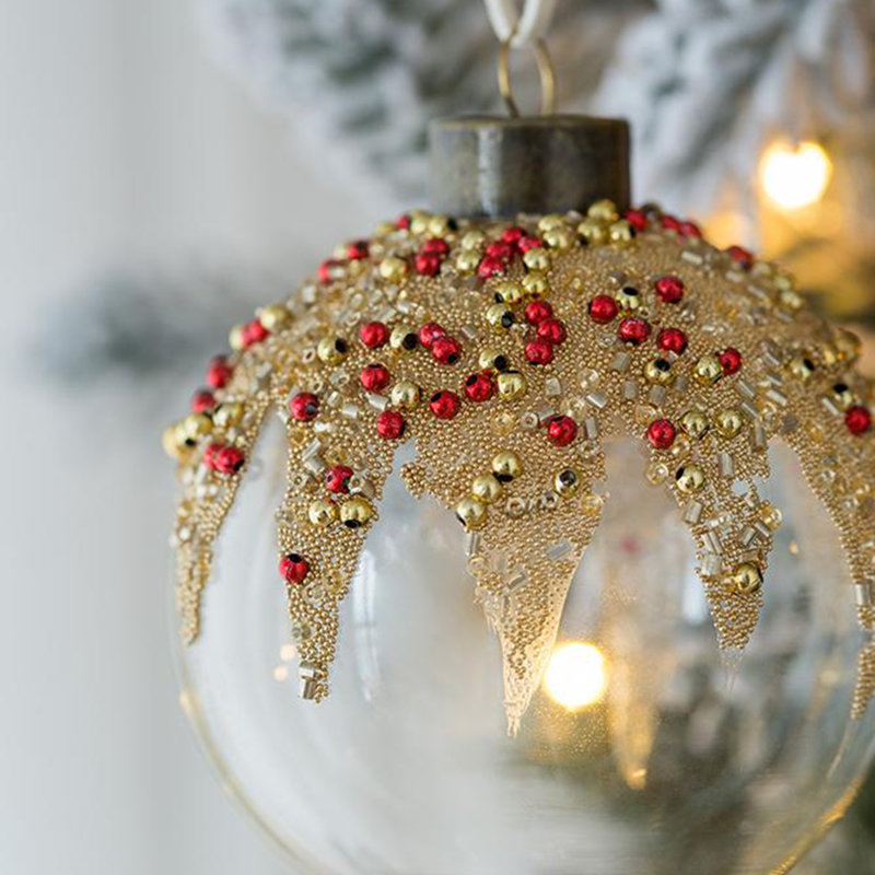 D3 ", boules de Noël décoratives, boules de Noël suspendues en verre pour décorations de fêtes, lot de 12